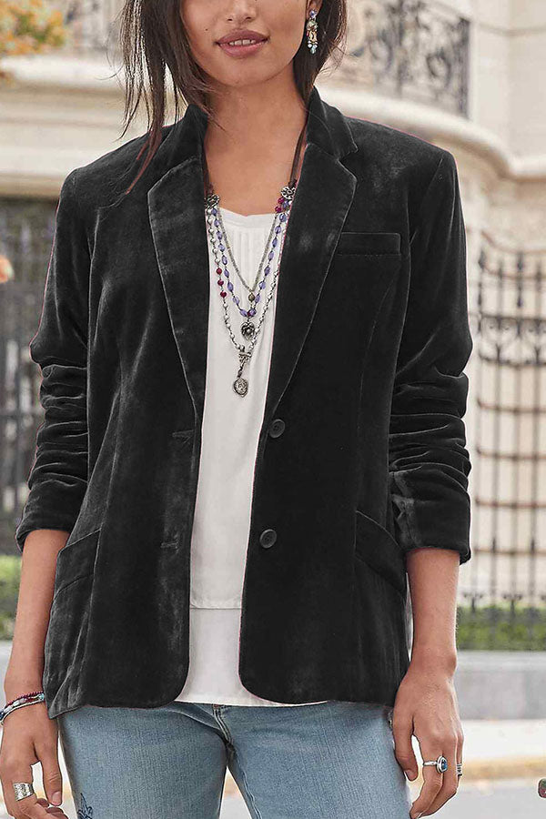 Mune | Velvet Solid Color Fashionable Casual Blazer