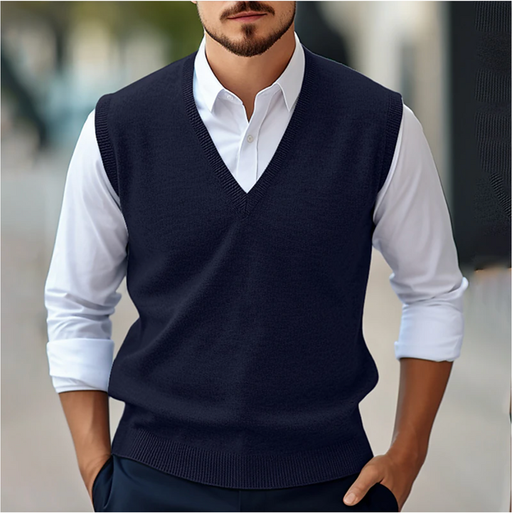 Men’s V-Neck Knitwear Office Wear Vest