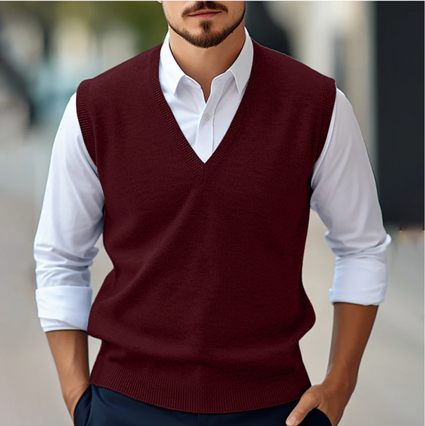 Men’s V-Neck Knitwear Office Wear Vest