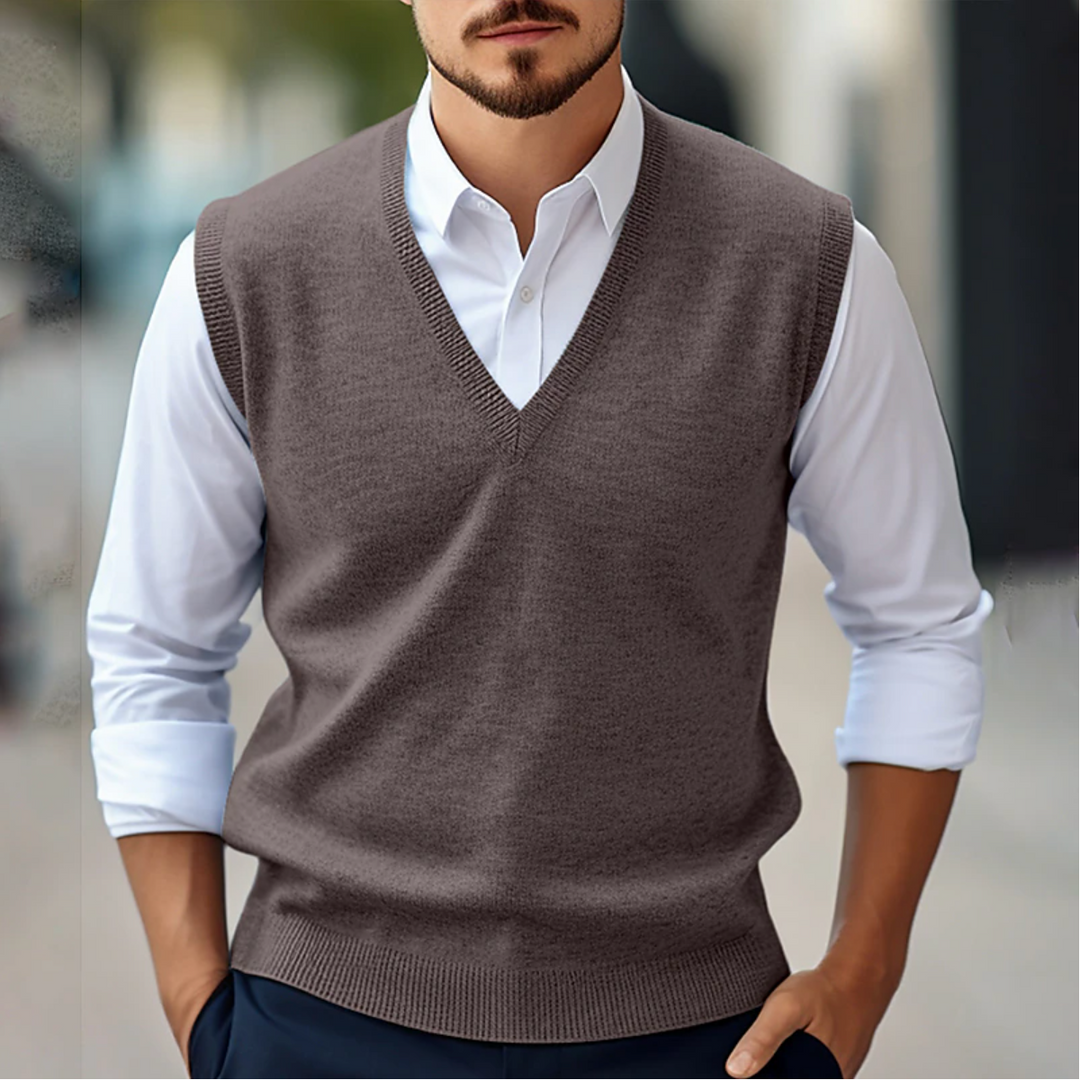 Men’s V-Neck Knitwear Office Wear Vest