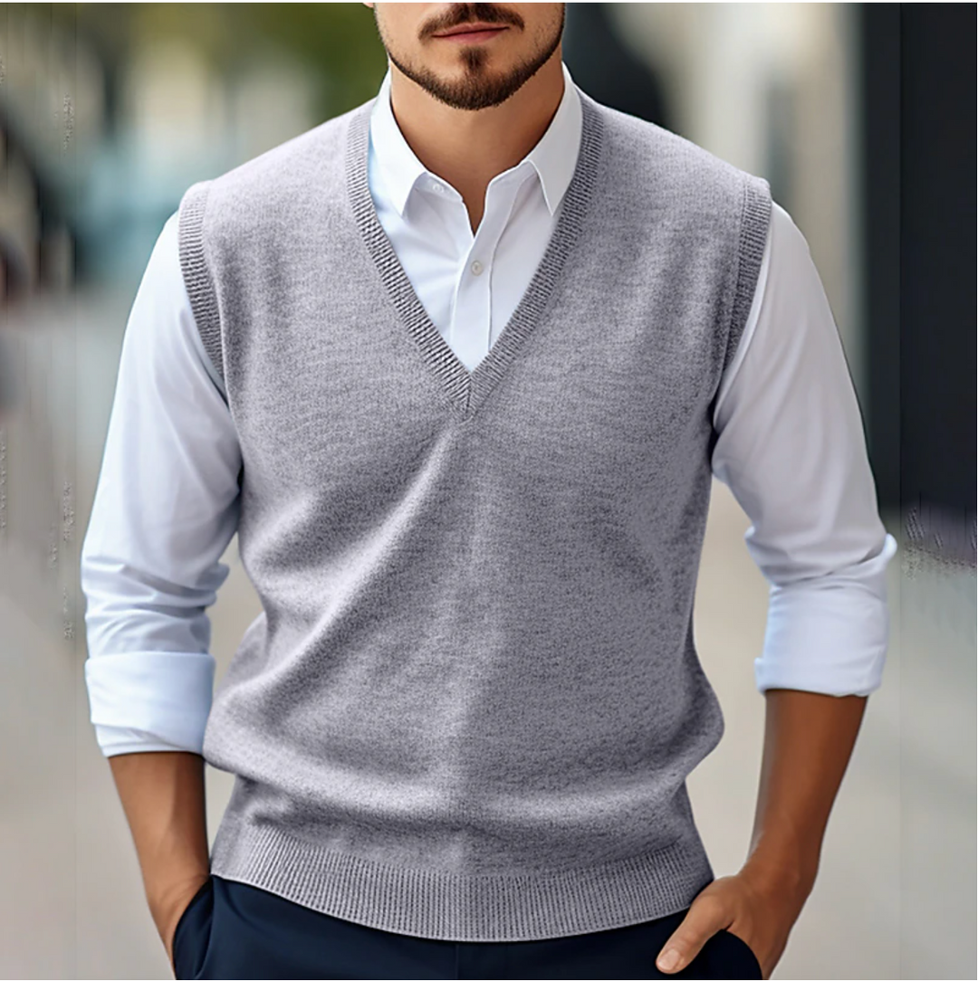 Men’s V-Neck Knitwear Office Wear Vest