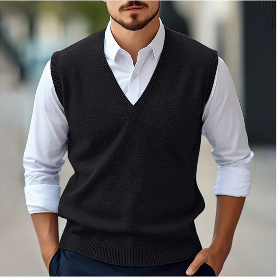 Men’s V-Neck Knitwear Office Wear Vest