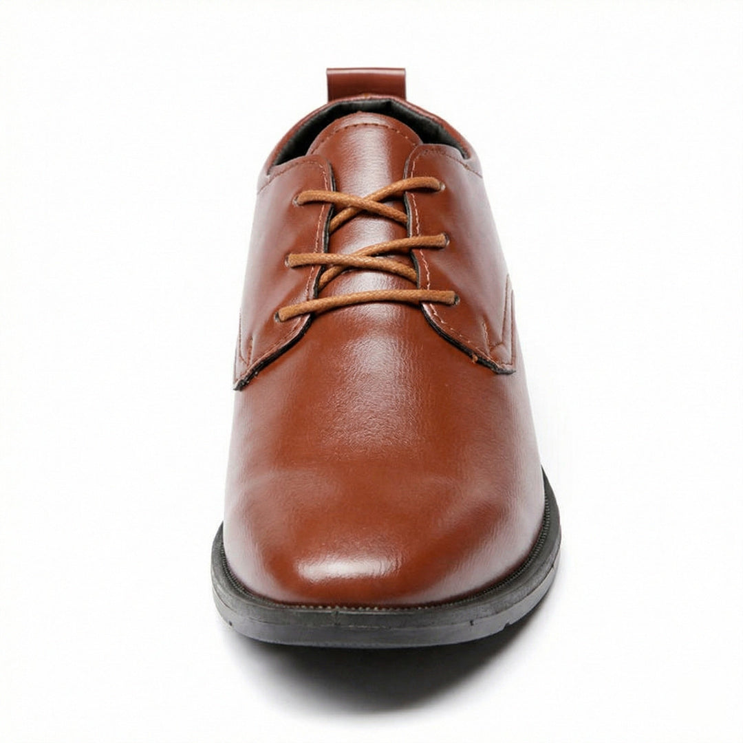 Men's Elegant Leather Lace-up Shoes with Non-slip Sole Mune Fashion
