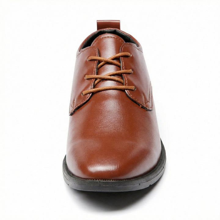 Men's Elegant Leather Lace-up Shoes with Non-slip Sole Mune Fashion
