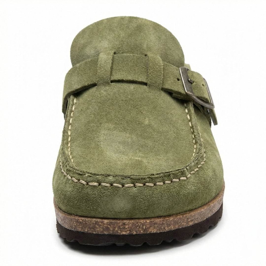 Clogs - Women's Retro Suede Slip-On Mule Mune Fashion