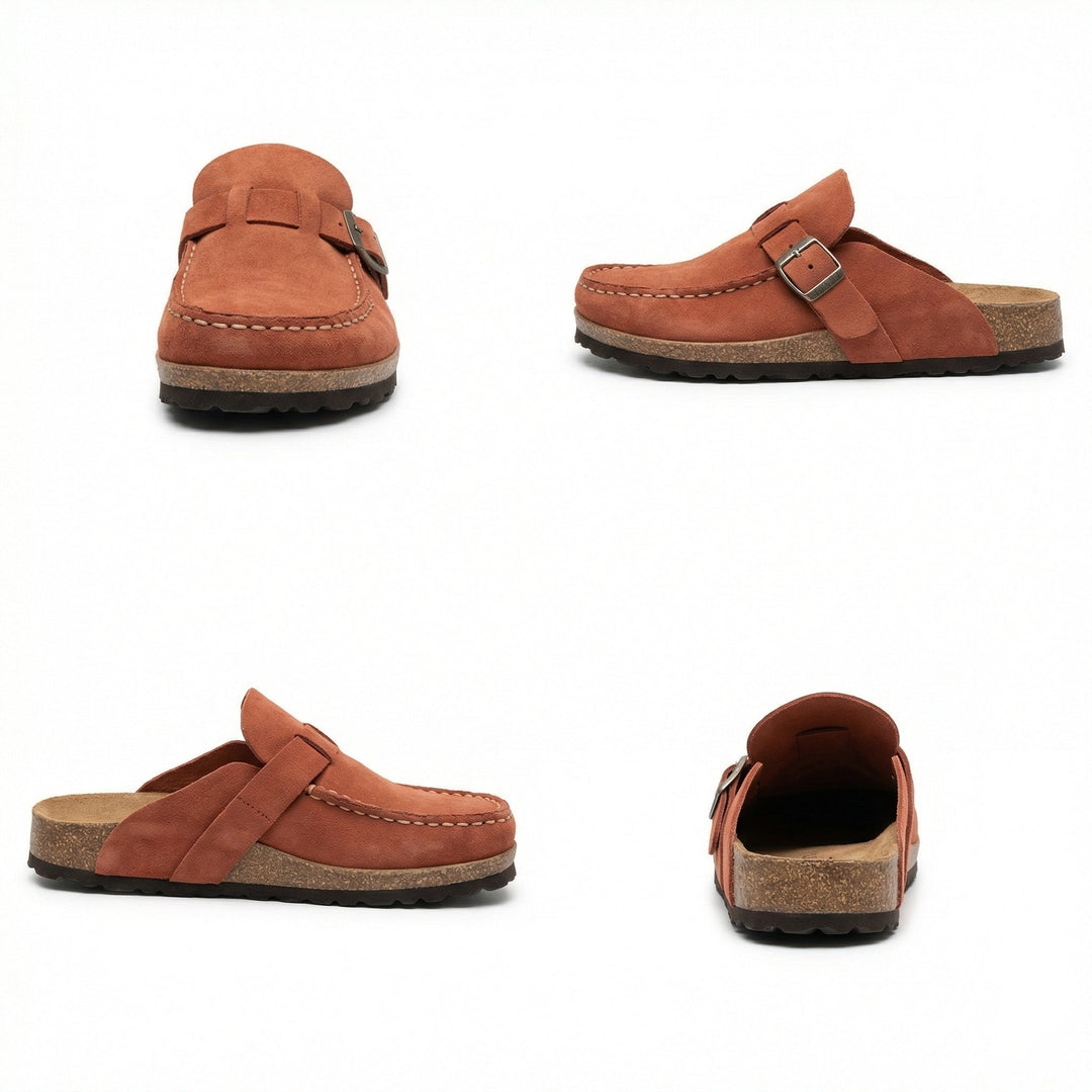 Clogs - Women's Retro Suede Slip-On Mule Mune Fashion