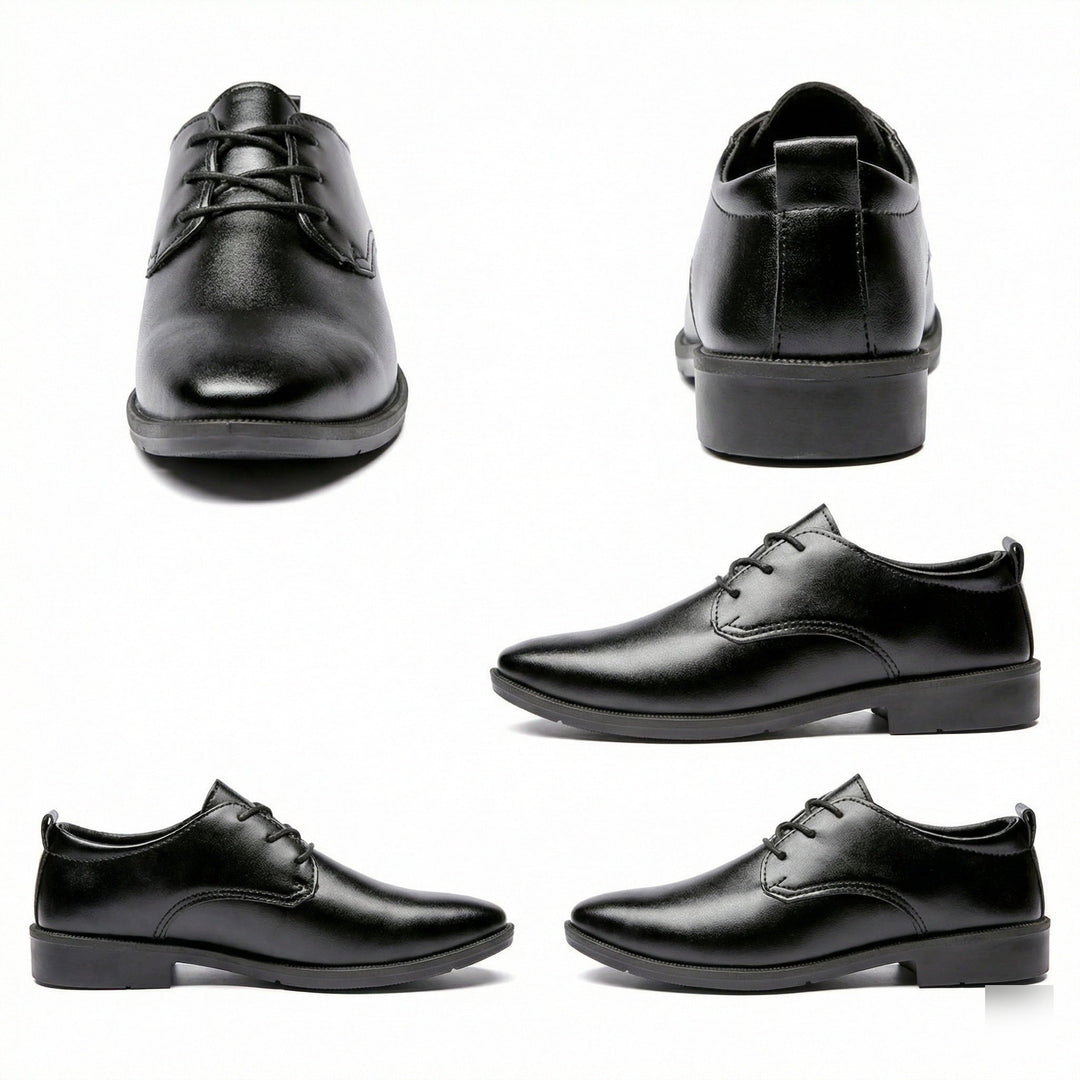 Men's Elegant Leather Lace-up Shoes with Non-slip Sole Mune Fashion