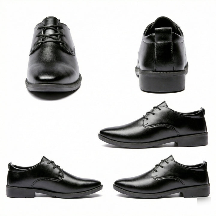 Men's Elegant Leather Lace-up Shoes with Non-slip Sole Mune Fashion