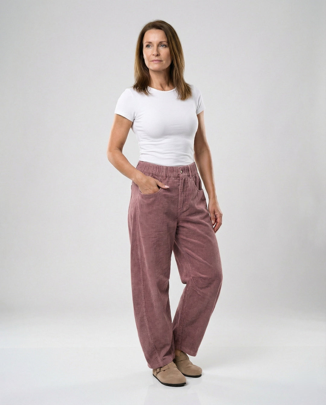 Ladies Cord Pants Ladies Wide High Waist