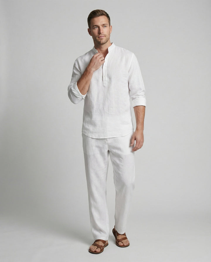 Elegant Linen Shirt With Collar