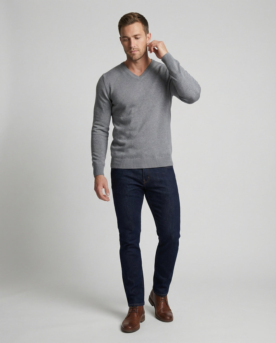 V-Neck Fine Knit Men