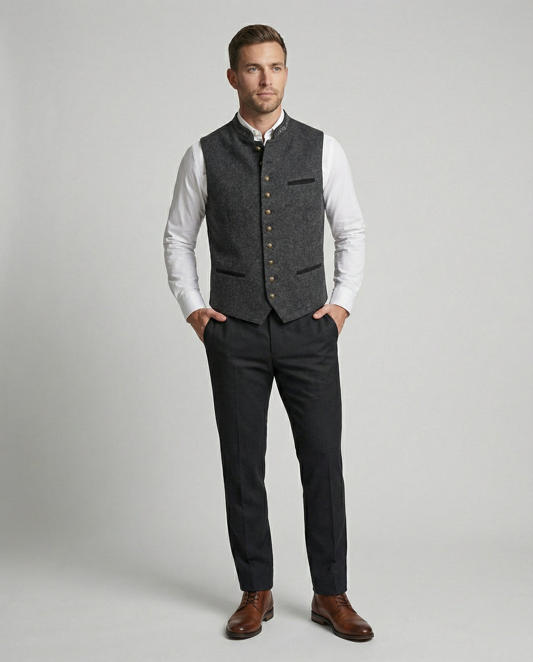 Elegant Gray Traditional Vest