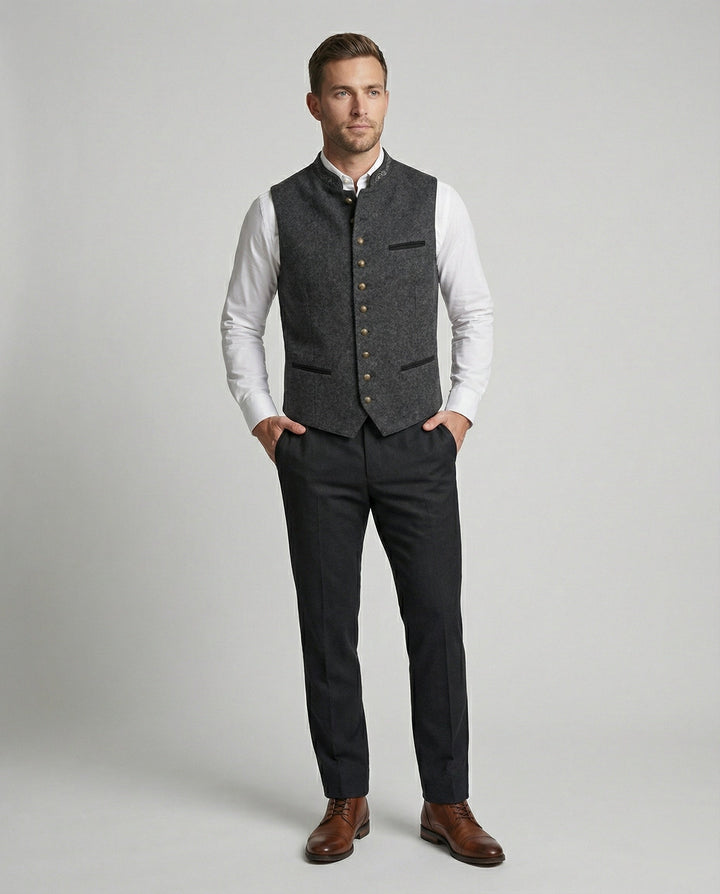 Elegant Gray Traditional Vest