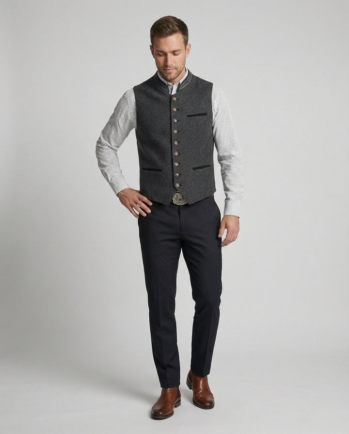 Mune Fashion - Elegant Men's Traditional Waistcoat Gray