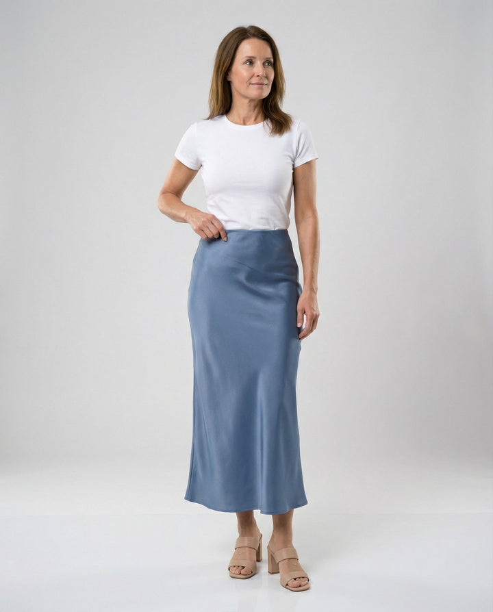 Women's Maxi Skirt Satin High Waist
