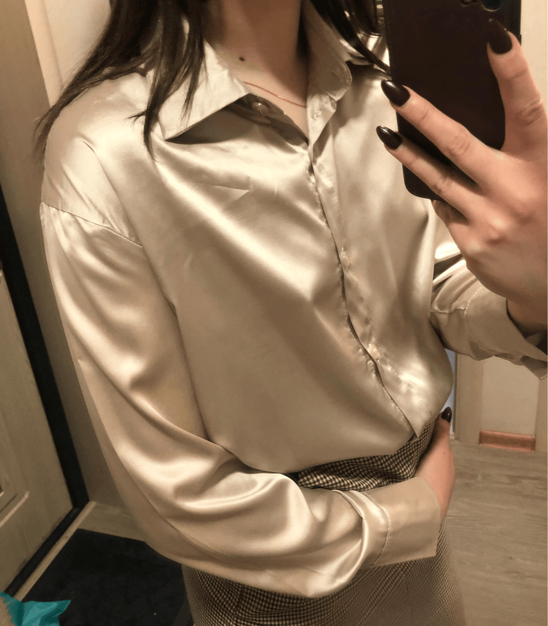 Mune | Buttoned Satin Silk Blouse