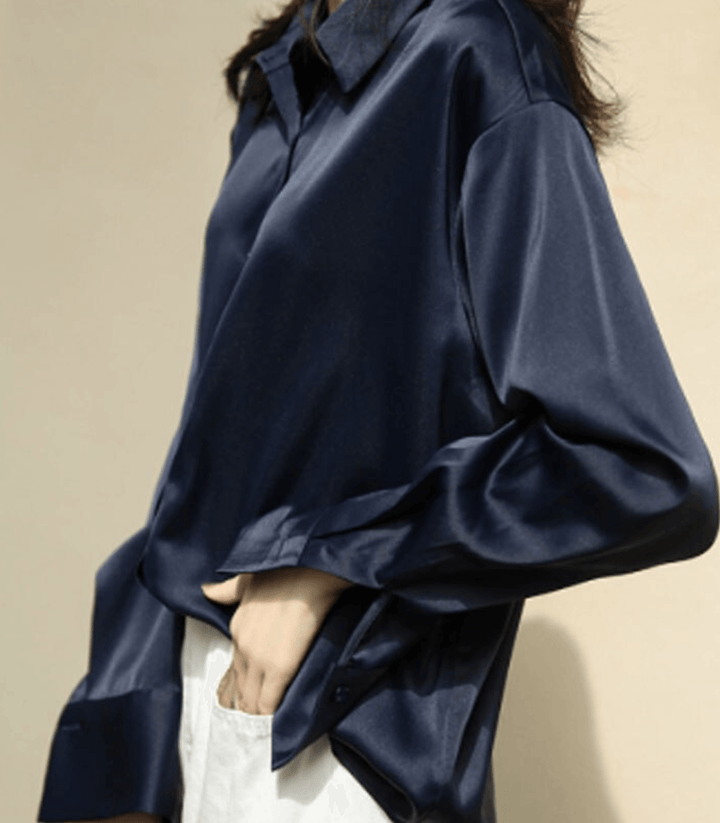 Mune | Buttoned Satin Silk Blouse