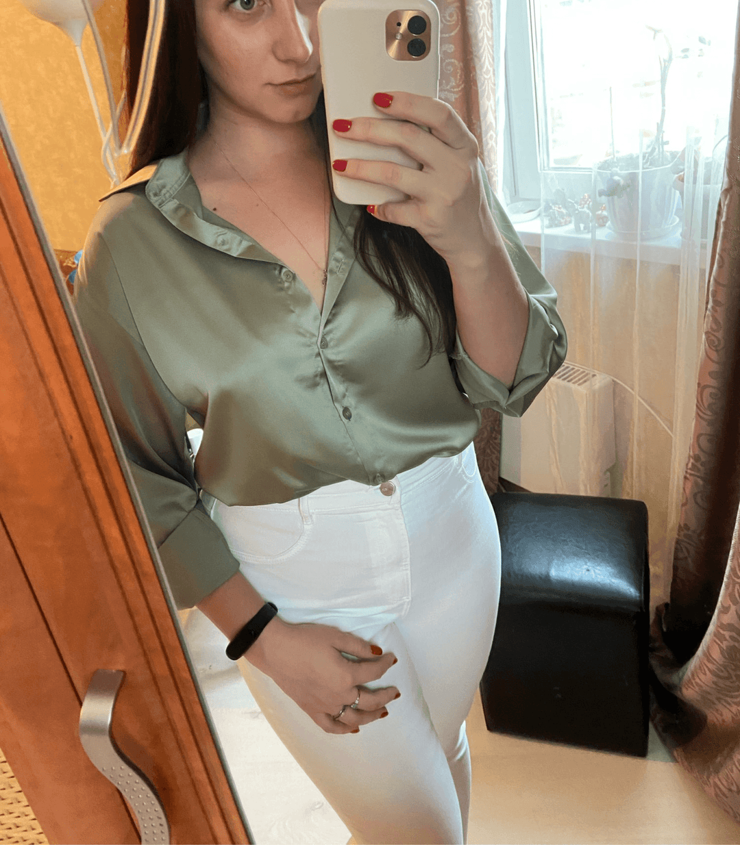 Mune | Buttoned Satin Silk Blouse