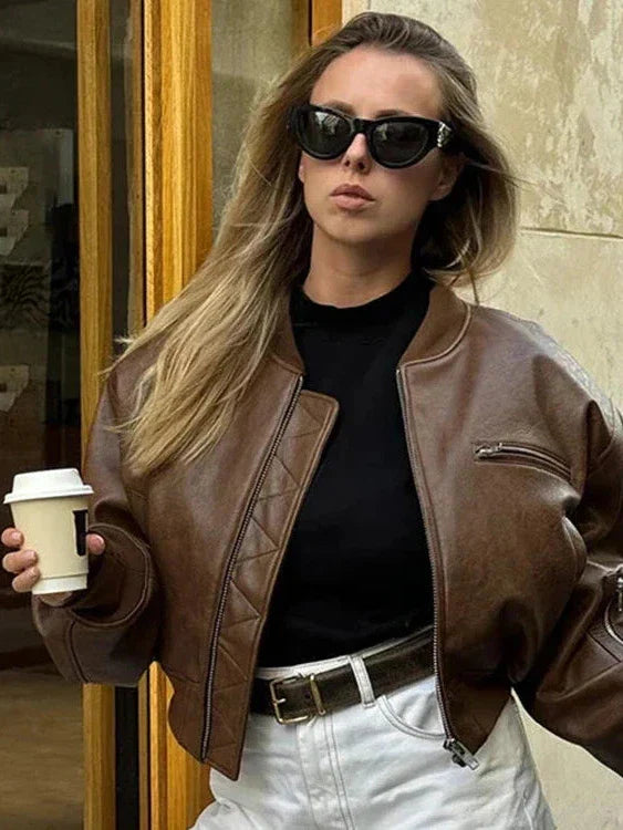 Mune | Leather Bomber Jacket