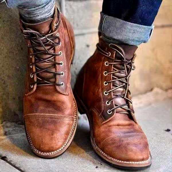 Mune Fashion | Retro Lace-up Boots for Men