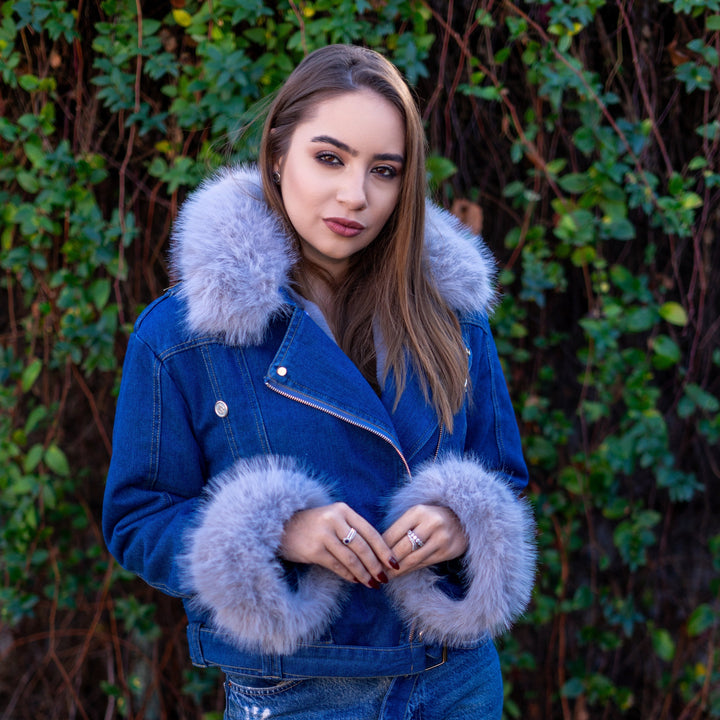 Mune | Denim Jacket with Faux Fur Collar