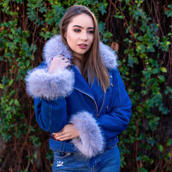 Mune | Denim Jacket with Faux Fur Collar