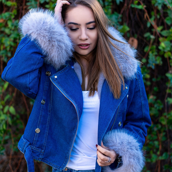 Mune | Denim Jacket with Faux Fur Collar