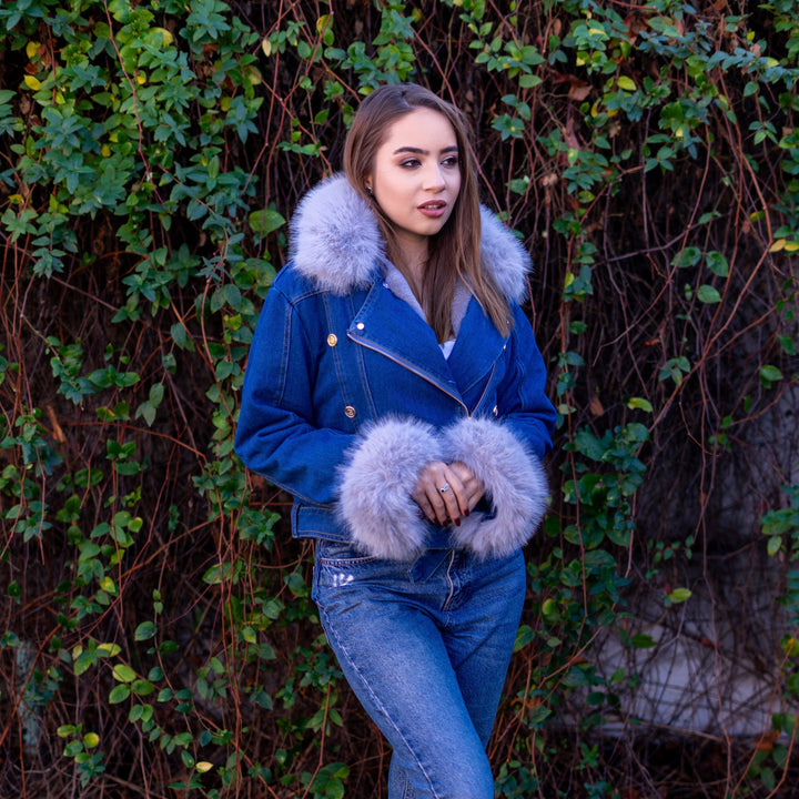 Mune | Denim Jacket with Faux Fur Collar