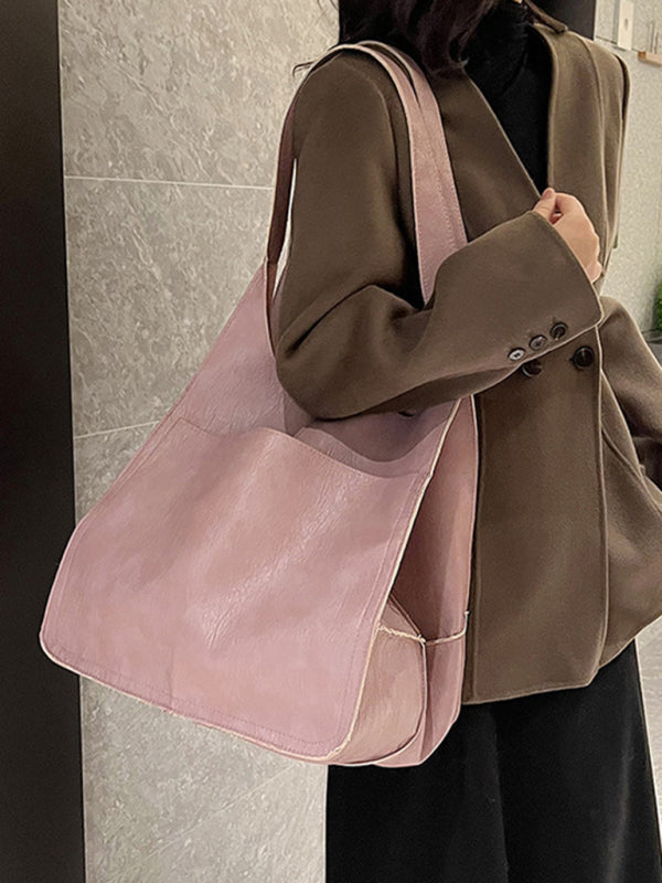 Mune | Simple Large Bag Soft Leather Large Capacity One Shoulder Portable Tote Bag
