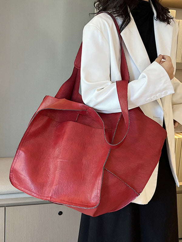 Mune | Simple Large Bag Soft Leather Large Capacity One Shoulder Portable Tote Bag