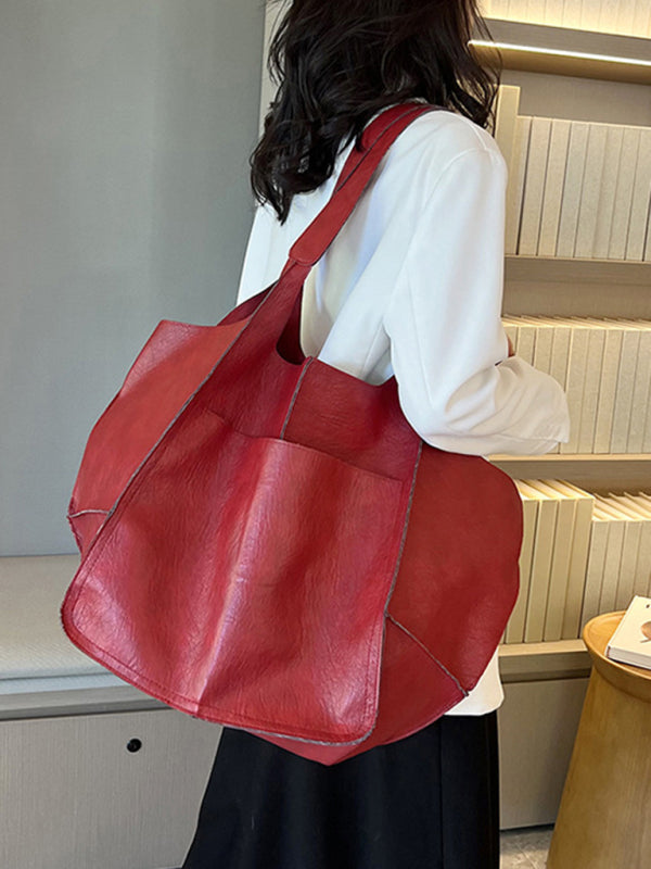 Mune | Simple Large Bag Soft Leather Large Capacity One Shoulder Portable Tote Bag