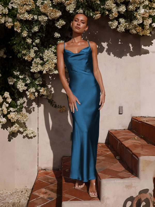 Mune | Elegant Satin Dress for Occasions During The Day and Evening