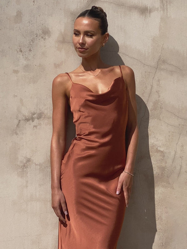 Mune | Elegant Satin Dress for Occasions During The Day and Evening