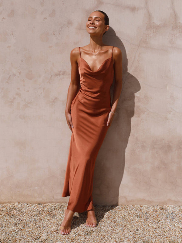 Mune | Elegant Satin Dress for Occasions During The Day and Evening