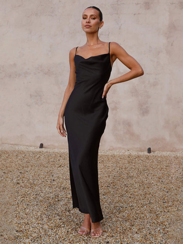 Mune | Elegant Satin Dress for Occasions During The Day and Evening