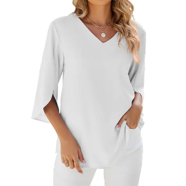 Unique blouse with V-neck