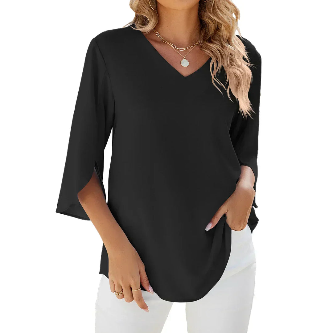 Unique blouse with V-neck