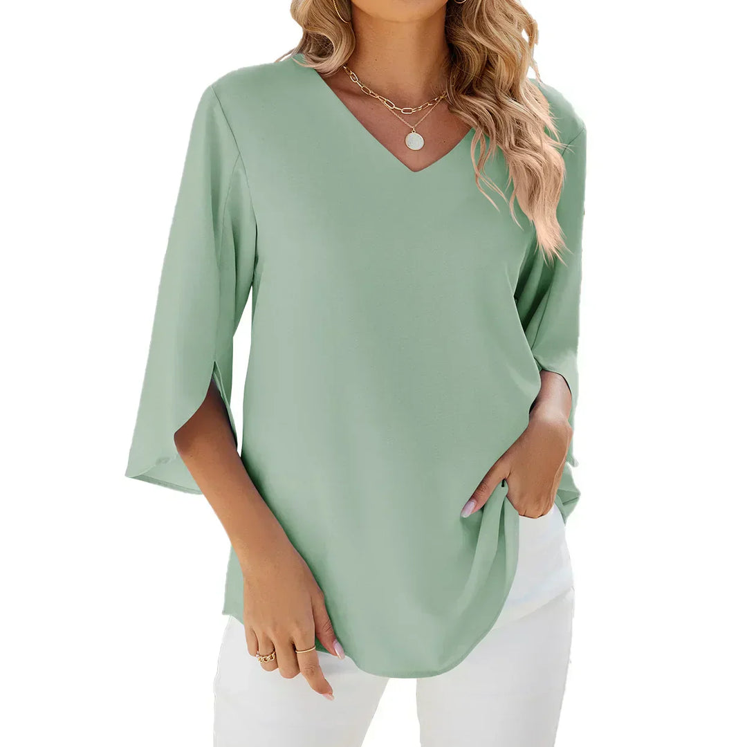 Unique blouse with V-neck