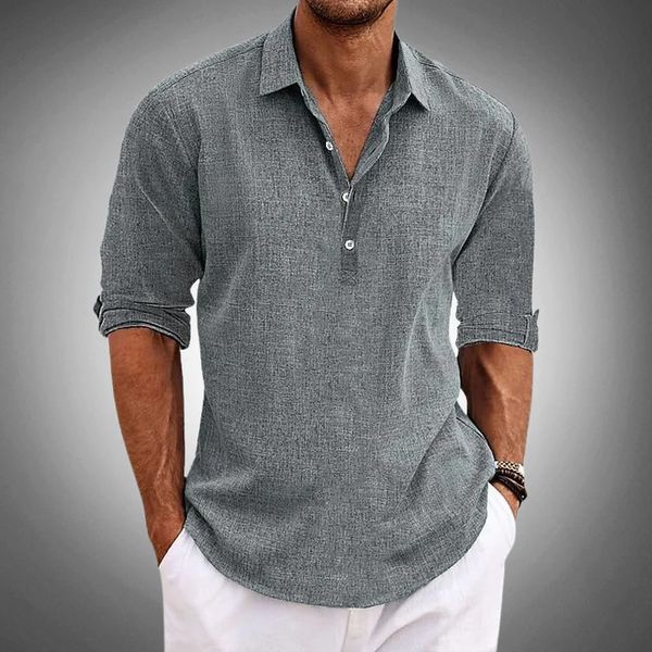 Mune Fashion | Men's Long Sleeve Polo Shirt with Button Placket