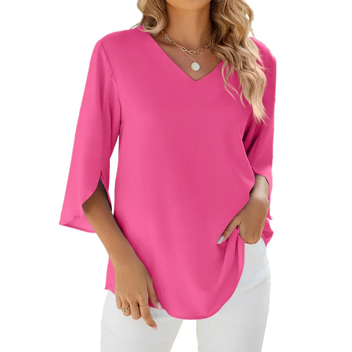 Unique blouse with V-neck