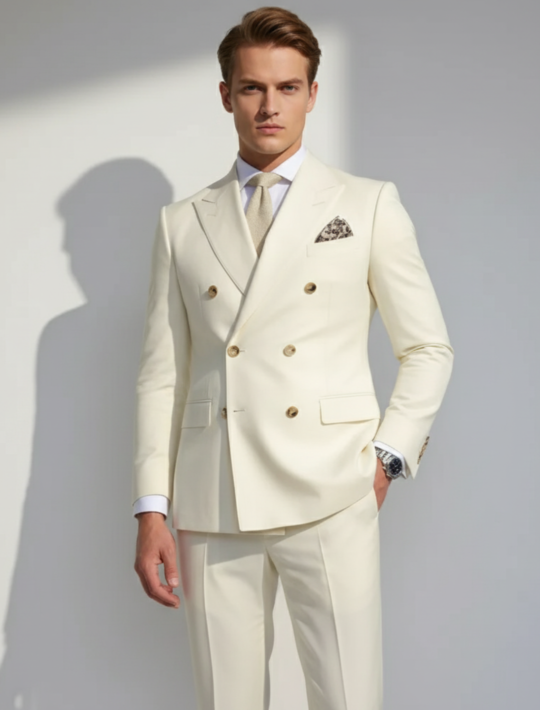 Men Spring Double Breasted Suit Set