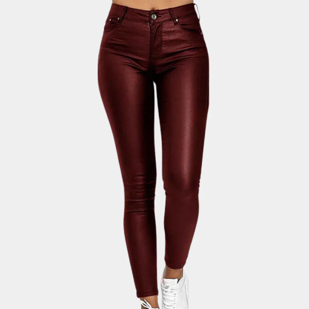 Mune Fashion | Leather Look Full Length Five Pocket Design