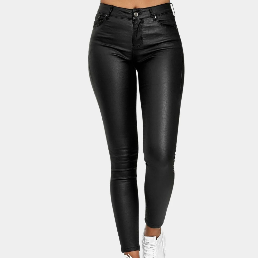 Mune Fashion | Leather Look Full Length Five Pocket Design