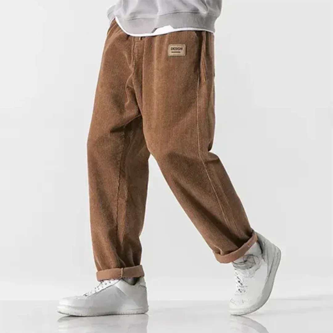 Mune | Cord Trousers Plus Size Fit Ribbed Pattern Relaxed Style