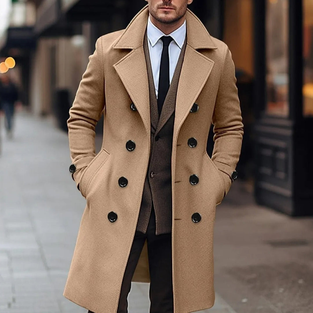 Mune | Elegant Wool Crossover Coat for Men