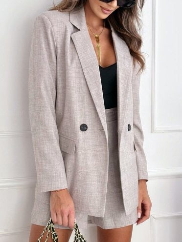 Mune | Pantsuit Long Sleeve Blazer Top High Waisted Pants Structured Fit