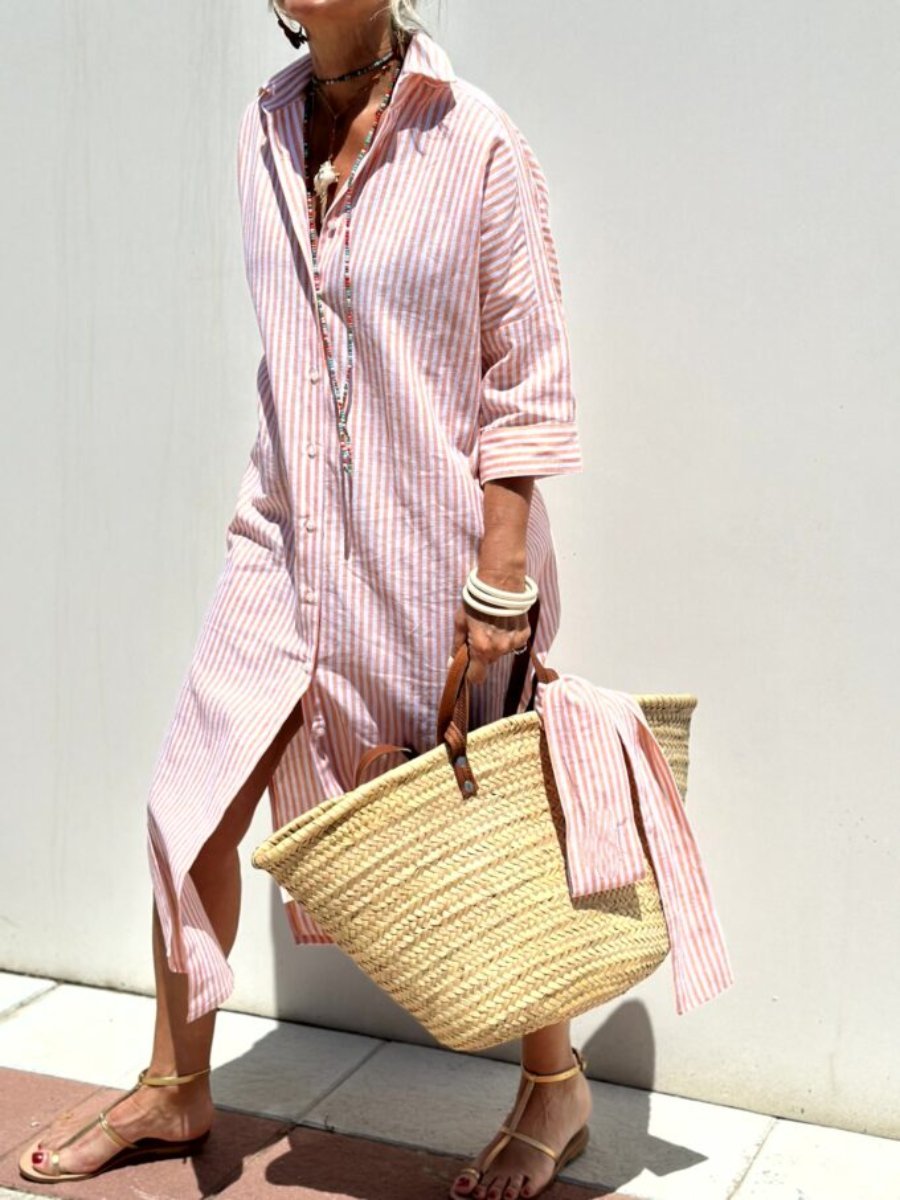 Mune Fashion | Classic Striped Shirt Dress
