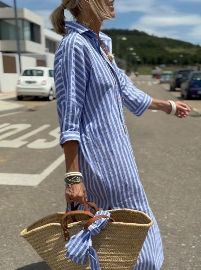 Mune Fashion | Classic Striped Shirt Dress
