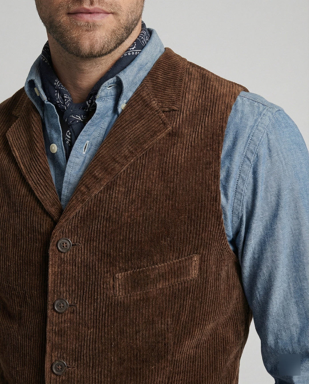 Mune Fashion | Traditional men's waistcoat made of corduroy