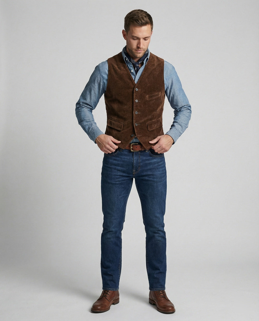 Mune Fashion | Traditional men's waistcoat made of corduroy